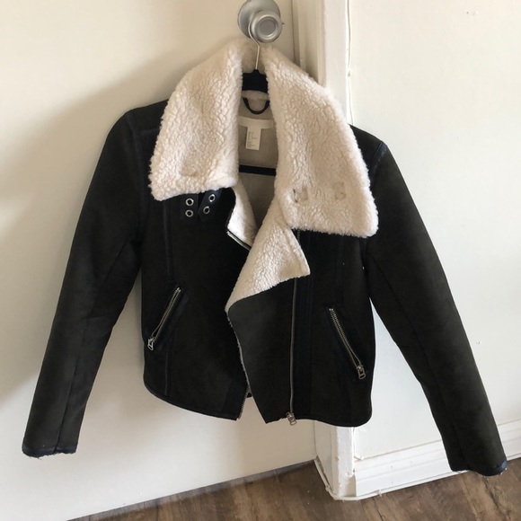 pile biker jacket